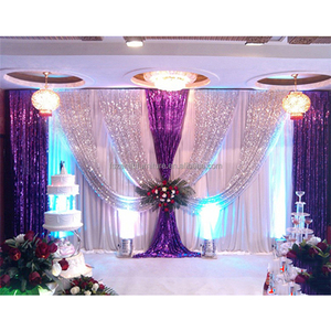 Événement maison fenêtre fête mariage <span class=keywords><strong>d</strong></span>écor extérieur voile chambre église dos goutte rideaux blancs - Product Image 5