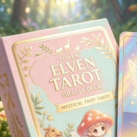 Jeu de cartes Oracle Tarot personnalisable en papier artistique KingCards avec estampage à chaud à effet holographique et bordure métallisée – Durable