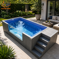 Villa de luxe en bord de mer avec jacuzzi de 40 pieds, grand spa de nage en fibre de verre de 20 pieds, piscine hors sol résistante aux UV