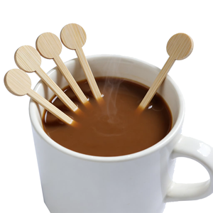 Bâtonnets à mélanger en bambou jetables, tête ronde, emballage individuel, agitateur pour <span class=keywords><strong>café</strong></span> et thé, logo personnalisé au laser pour boissons chaudes, thé au lait - Product Image 6
