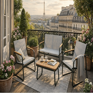 Ensemble <span class=keywords><strong>de</strong></span> canapés d'extérieur modernes <span class=keywords><strong>4</strong></span> pièces, mobilier <span class=keywords><strong>de</strong></span> jardin pour <span class=keywords><strong>balcon</strong></span> et terrasse, marché européen - Product Image 4