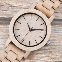 Montre en bois faite à la main pour hommes, montre en gros de simulation simple à la mode OEM avec logo personnalisable