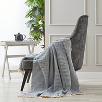 Plaid turc en coton tissé gaufré, 100% coton, pour l'été, portable, pour les voyages, les pique-niques et la maison, 51x67 pouces (130x170cm)