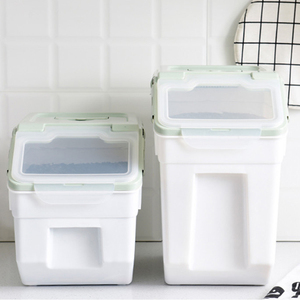 Vente en gros Écologique 10kg 15kg 25kg Plastique <span class=keywords><strong>Chien</strong></span> Chat Oiseaux Pat Nourriture Farine Riz Boîte de Stockage Bin Seau Conteneur - Product Image 4