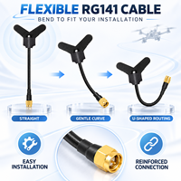 Antenne de drone FPV 3,3 GHz 3100/3500 MHz 6 dBi avec câble coaxial RG141 et connecteur SMA mâle pour transmetteur vidéo d'avion RC