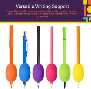 Espuma <span class=keywords><strong>EVA</strong></span> 6 colores forma de huevo soportes acolchados pluma de huevo-empuñaduras de lápiz para niños portalápices ayuda de escritura agarre entrenador pluma agarre - Product Image 5