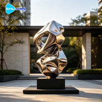 Esculturas Modernas de Acero Inoxidable para Jardín, Arte Paisajístico, Acabado Espejo, Forma Personalizada, Diseño Retorcido