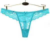 Culottes string sexy taille basse en dentelle unie transparente et respirante pour femmes – Vente en gros