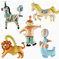 Nouveaux ballons en aluminium sur le thème du cirque, Glabos Clown, Lion de mer, Lion, Zèbre, ballons de dessin animé pour enfants, décoration de fête d'anniversaire, carnaval