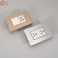 Interrupteur mural multifonction en acier inoxydable brossé KLASS 118 Type US avec prise pour interrupteur électrique domestique