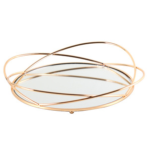 Plateau de rangement miroir de luxe léger, organiseur de cosmétiques, plateau de service à pain, artisanat métallique, décoration personnalisée pour la maison, décoration de bureau, cadeau - Product Image 6