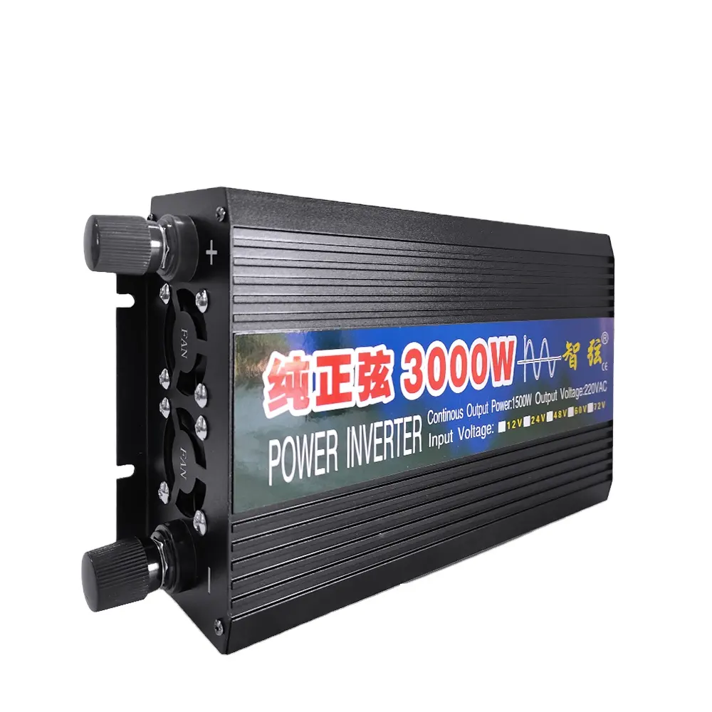 Power Inverter 12 220v Pure Sine Wave 4000W 2000W 3000W Voltage Converter DC 12V 24V 48V To 110V 240V AC Car Power Supply