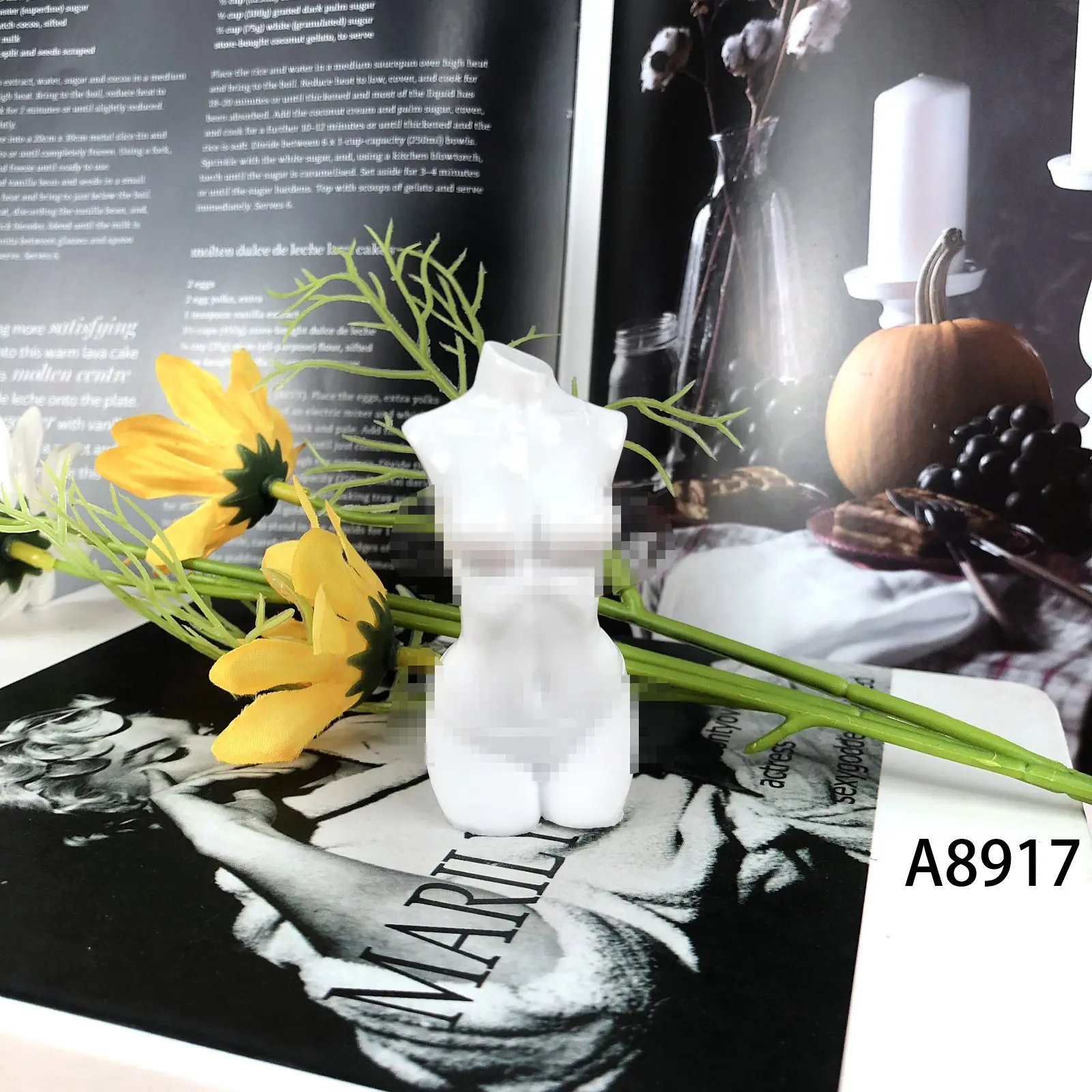 A8917 Statue de corps de femme bougie décoration de bureau résine époxy moule à breloques moules en silicone pour résine art livraison gratuite