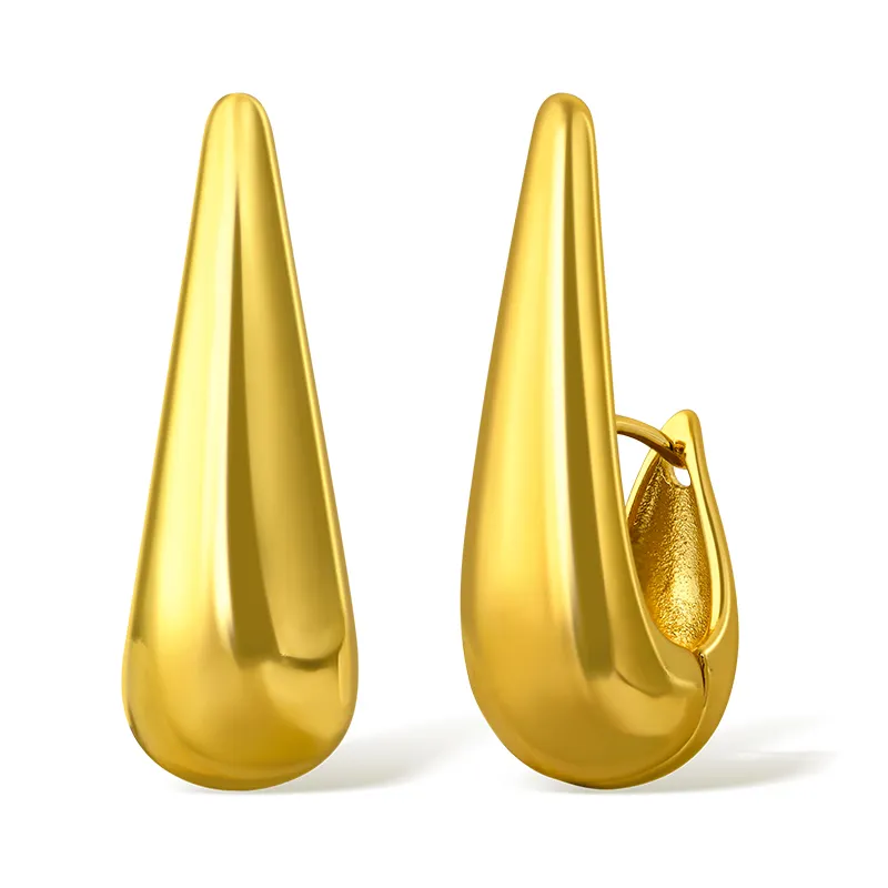 Nouvelle mode personnalité française minimaliste vertèbres rondes conception tempérament 18K boucles d'oreilles plaquées or véritable pour les femmes