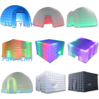 Tente gonflable d'igloo de bulle d'éclairage avec des lumières de LED pour l'événement extérieur de location partie 40 pi tente géante de cube tente gonflable de dôme