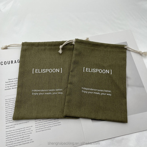 Sacs à cordon en coton lin Offre Spéciale pour pochette à poussière en tissu sac en lin de coton réutilisable avec logo personnalisé - Product Image 4