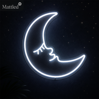 Lumière LED néon en forme de lune, décoration murale en forme de croissant de lune pour chambre à coucher, chambre d'enfant, fête à domicile, lumière nocturne scintillante