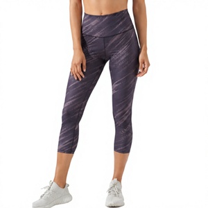Pantalons de sport à séchage rapide tendance, avec logo personnalisé, sublimation, compression, taille haute, imprimés, leggings de fitness et de yoga pour femmes - Product Image 6