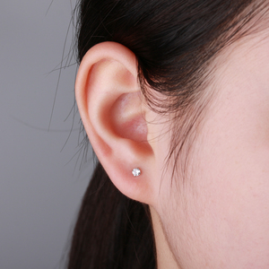 Gioielli Non appannati Helix <span class=keywords><strong>Tragus</strong></span> cartilagine vite orecchino posteriore piatto in acciaio inossidabile piccolo orecchino a bottone CZ <span class=keywords><strong>per</strong></span> gioielli Piercing all'orecchio - Product Image 6