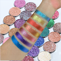 Marque propre Maquillage de marque privée Cosmétiques Maquillage en gros Ombre à paupières pressée Maquillaje Palette de fards à paupières scintillants 6 couleurs OEM