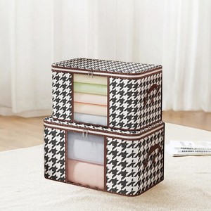 Paniers de rangement multi-compartiments à motif pied-de-poule avec LOGO personnalisé pour chaussettes, pulls, pantalons, vêtements et couettes - Product Image 3