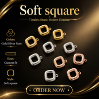 Composants de bijoux carrés souples personnalisés, fermoirs de boucles d'oreilles en métal tendance, tons or, argent et or rose