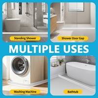 Barrera de Agua Moderna para Baño, Protector Antisalpicaduras para Bañera y Inodoro, Retenedor de Silicona TPE, Barrera para Umbral de Ducha