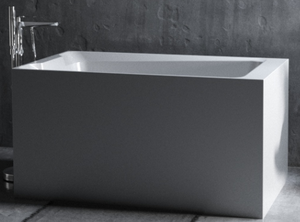 Baignoire autoportante rectangulaire en acrylique 1,8 m, design moderne et minimaliste, avec drain central, pour salle de bain (tinas sobreponidas) - Product Image 4
