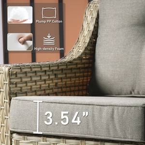 طاولة جلوس مع خوص رمادي مكون من 6 قطع في الفناء الخلفي - Product Image 4