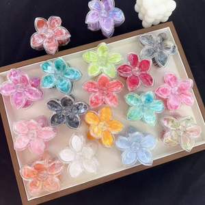 Pinza de Pelo con Flecos Dorados y Rosas en Forma de Flor de Frangipani <span class=keywords><strong>para</strong></span> la Parte Posterior de la Cabeza, Pinzas de Garra <span class=keywords><strong>para</strong></span> <span class=keywords><strong>el</strong></span> Cabello <span class=keywords><strong>para</strong></span> Mujer - Product Image 2