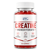 SYC BIO Créatine Monohydrate Gummies Soutien Quotidien Vitalité et Performance 60 Comprimés Fraise 1250mg Adulte Certifié Halal Vrac