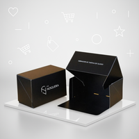 Geringe Mindestbestellmenge Maßgefertigte Umweltfreundliche Kraft-Wellpappe-Versandboxen mit UV-Beschichtung Schwamm-Logo Magnetverschluss Rosa für