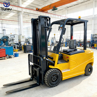 Chariot élévateur électrique YUNTU 1,5 tonne avec batterie lithium-ion certifié CE 4/3 roues – Vente directe usine