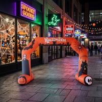 Arche gonflable imperméable pour Halloween en forme d'arbre mort avec motifs fantôme, citrouille et hibou, en tissu Oxford résistant aux intempéries avec piquets de sol