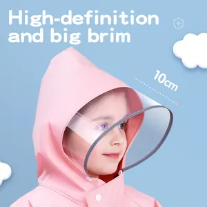 Beimei High Quality Custom Printed Kid Child Rain Ponchos Raincoat With Schoolbag Space