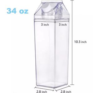 Botella Cuadrada de Plástico Personalizada de 34 oz para Bebidas, Botella Transparente para Jugos y Bebidas Pequeñas - Product Image 5