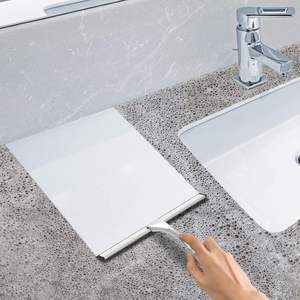 Alat Pembersih Kaca Shower Serbaguna dari Baja Tahan Karat untuk Pintu Kaca Shower dengan 2 Pengait Perekat - Product Image 3