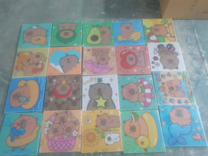 Kit Pittura Diamante Carpinbara 30x30+20x20 con Diamanti Quadrati, Animali Cartoni Animati, Strass Cristallo, Decorazione Fai da Te per la Casa - Product Image 3