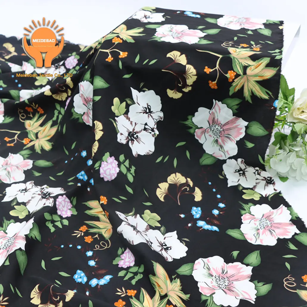 MEIDEBAO Nouveau ginkgo imprimé chemise motif vêtements polyester jacquard licou robe chemise tissus pour enfants