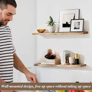 3 étagères murales en bois, étagères flottantes, étagère murale bibliothèque, panneau de rangement, pour chambre, cuisine, salon, bureau - Product Image 2