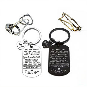 Regalo portachiavi con ciondolo in acciaio inossidabile inciso ispiratore per amore tu tag regalo per il compleanno - Product Image 3