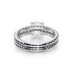 ชุดเครื่องประดับเจ้าสาว SGARIT Twisted Rope Solitaire แบบกำหนดเอง แหวนเพชร 2 กะรัต ทอง 18K เพชรเพาะเลี้ยงในห้องปฏิบัติการ สี VS D พร้อมใบรับรอง IGI เครื่องประดับแฟชั่น - Product Image 1