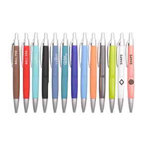최고의 판매 호텔 로고 인쇄 부드러운 고무 완료 플라스틱 펜 다채로운 프로모션 볼펜