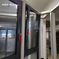 Fenêtre insonorisée inclinable et pivotante en aluminium avec un design moderne