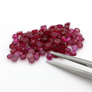 Super <span class=keywords><strong>Star</strong></span> Collar a prueba de calor Joyería Fabricación de joyas Cabujones de rubí Calidad superior Color rojo oscuro 100% Forma redonda natural suelta - Product Image 2