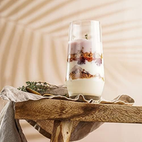 Verres transparents à pied haut et à pied bas sans pied pour jus d'orange, smoothies verts, eau pétillante