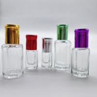 Gran cantidad de botella de vidrio de perfume Octágono transparente de 2ml ~ 20ml con rodillo para tapa de bola y sello de tornillo bien recibido por