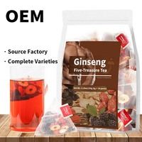 Ginseng Vijf Schatten Thee Zakjes voor Mannen, Natuurlijke Kruiden Energie Ondersteunende Gemengde Thee Maca Krachtversterking