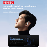 Écouteurs et Casques Miniso X69 TWS Hi-Fi Sportifs avec Double Microphone, Réduction de Bruit ENC, Bluetooth 5.4 à Faible Latence