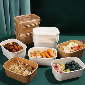 Fiambrera <span class=keywords><strong>de</strong></span> papel Kraft desechable para restaurante, fiambrera estampada personalizada para entrega en restaurante, para pollo tostado - Product Image 2